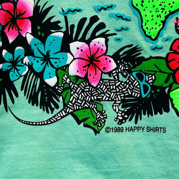 Gecko Hawaiian Islands - 1980's Mint Pigment Dyed Tee