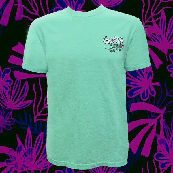 Gecko Hawaiian Islands - 1980's Mint Pigment Dyed Tee