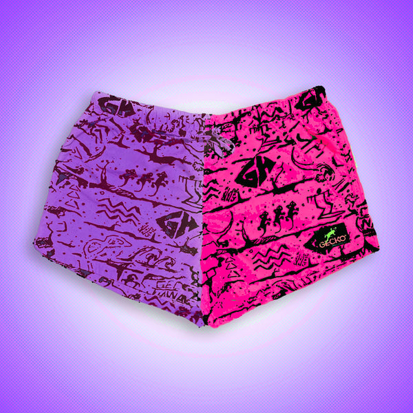 Gecko Wall - Pink/Purple Split Unisex Beach Runners