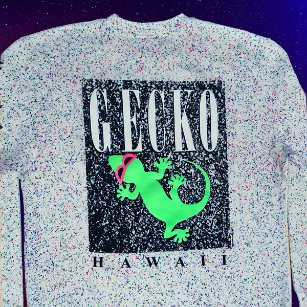 1988 Glow In The Dark Splatter Gecko Marble Crewneck