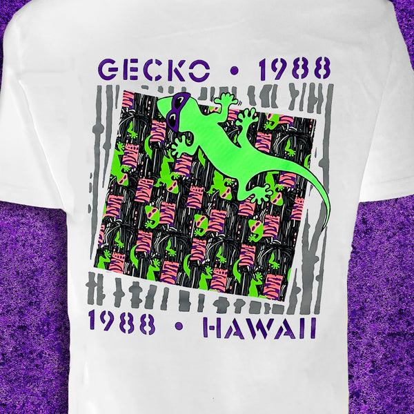 1988 Gecko Snapshot - Black/Orange White Tee