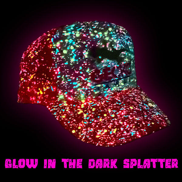 Glow-In-The-Dark Splatter Neon Pink Trucker Hat (LIMITED)