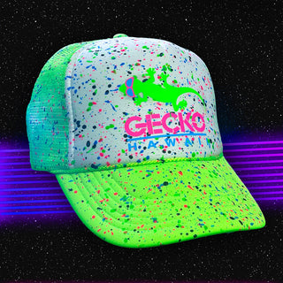 Glow-In-The-Dark Splatter Neon Green Trucker Hat (LIMITED)