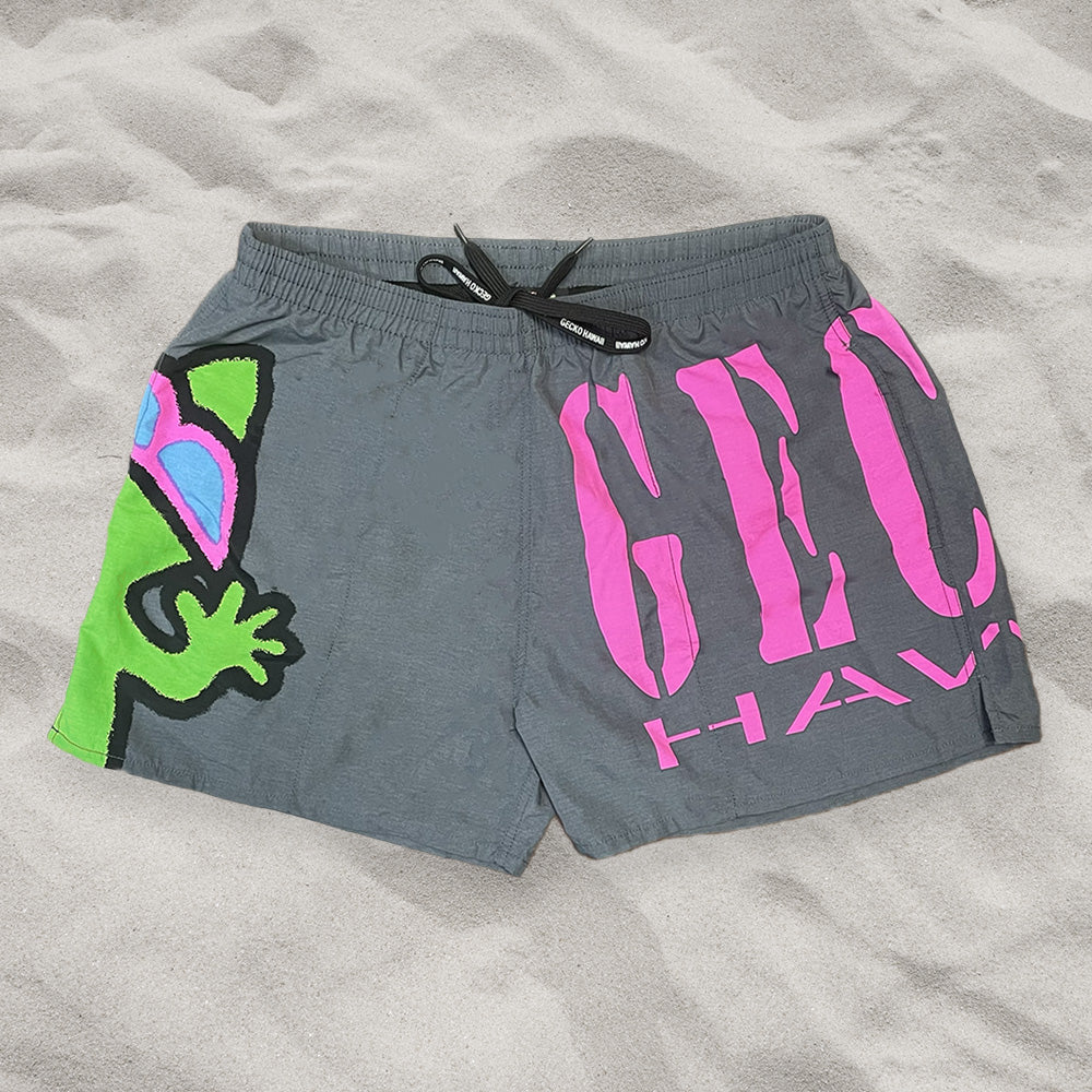 早い者勝ち❣️yoibio Luxe Short ダークグレー The Iconic Gecko Wrap Volley Grey | Gecko Hawaii