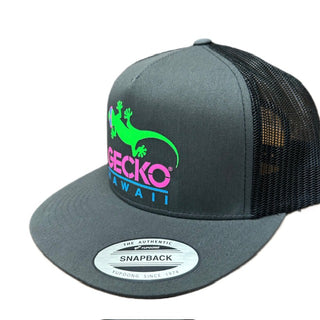 Gecko Flexfit Snapback Trucker Hat Matte Grey with Black