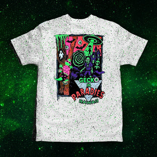 Secret Gecko Para-Dies Glow In The Dark Splatter Halloween Tee