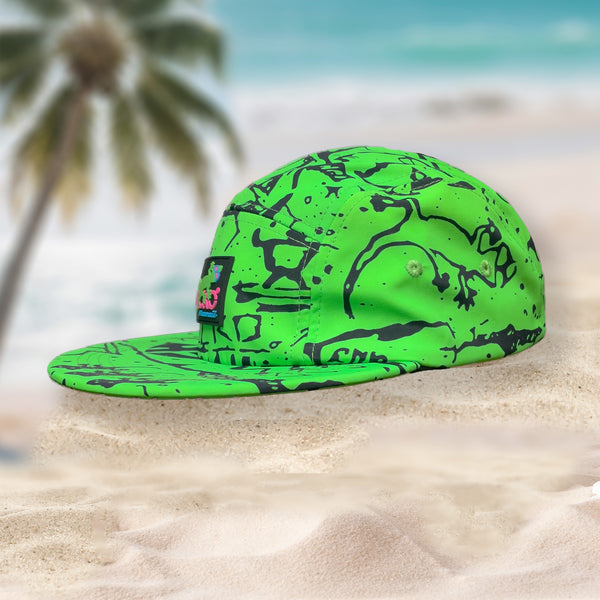Gecko 1980's Neon Green 5 Panel Throwback Hat