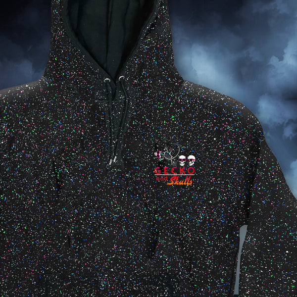 Limited Edition Gecko & Skulls Glow In The Dark Splatter Hoodie