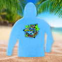 Adventure Gecko HoodTEE - Neon Blue Frost