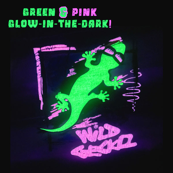 1989 Gecko Graffiti Hand-Painted Beach Style Tee - Green