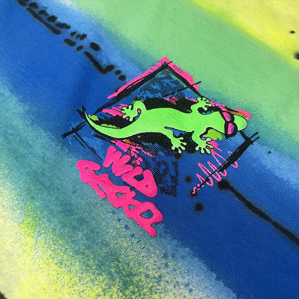 1989 Gecko Graffiti Yellow/Blue/Black Retro Surf Style Tee
