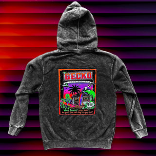 Gecko Last Resort - Limited Edition Halloween Stone Acid Wash Hoodie