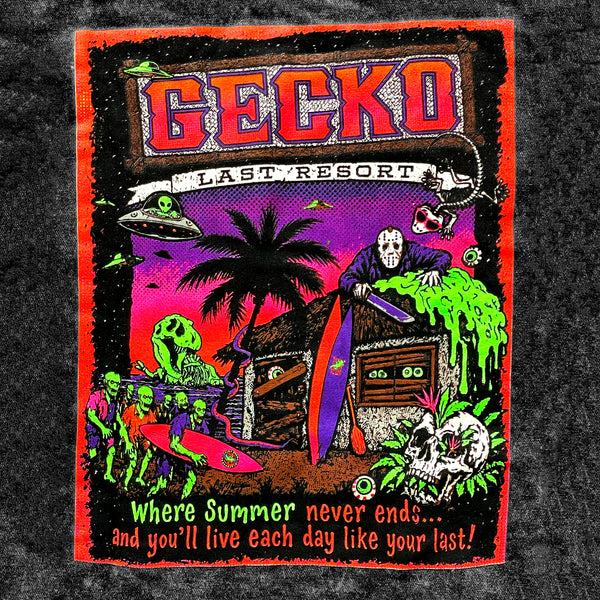 Gecko Last Resort - Limited Edition Halloween Stone Acid Wash Hoodie