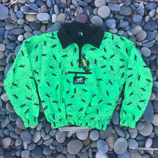 90s Forever Gecko Windbreaker Neon Green