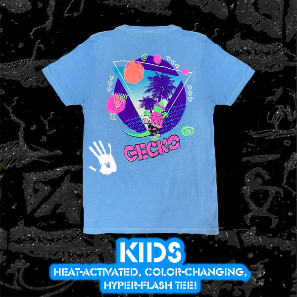 Saved By The Gecko - KIDS Hyperflash Blue Color-Changing T-Shirt