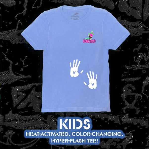 Saved By The Gecko - KIDS Hyperflash Blue Color-Changing T-Shirt