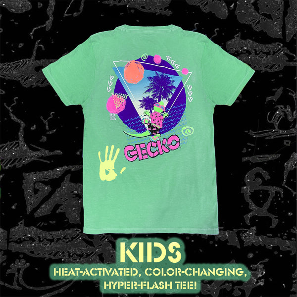 Saved By The Gecko - KIDS Hyperflash Green Color-Changing T-Shirt