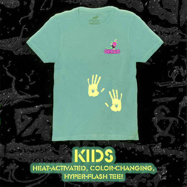 Saved By The Gecko - KIDS Hyperflash Green Color-Changing T-Shirt