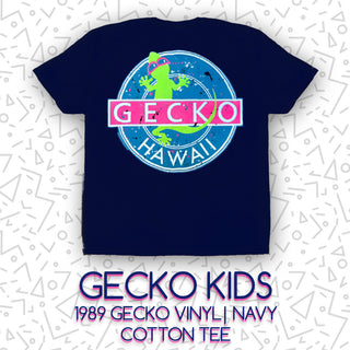 KIDS Gecko Vinyl | Navy Cotton Tee