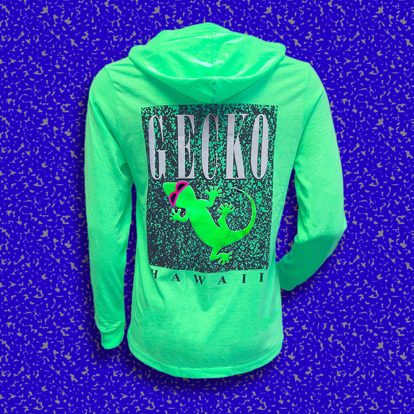 Gecko Marble 1980's Neon Green HoodTEE V2