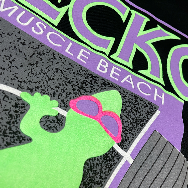 Gecko Muscle Beach V2 1988 Black Tee