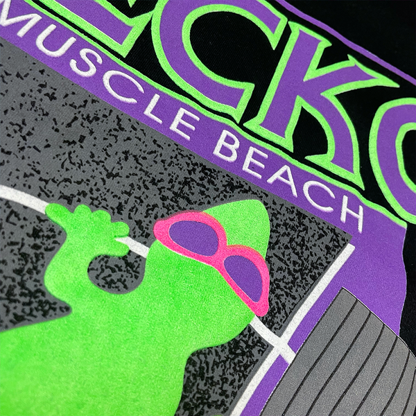 Gecko Muscle Beach V2 1988 Black Tee
