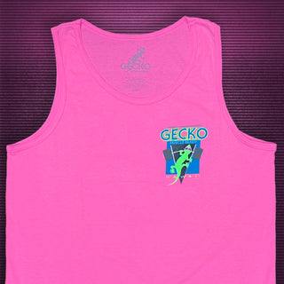 Gecko Muscle Beach - 1987 Neon Pink Tank Top