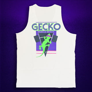 1987 Gecko Muscle Beach V2 - White Cotton Tank