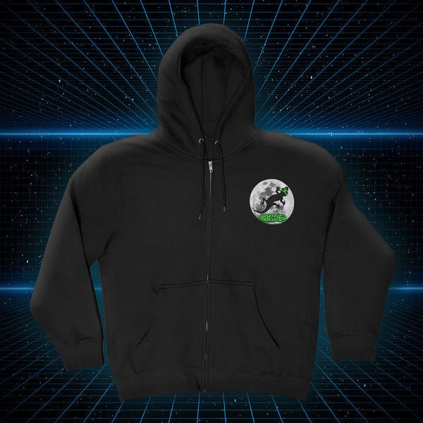 Gecko Super Moon - Zip Hoodie Black/Glow