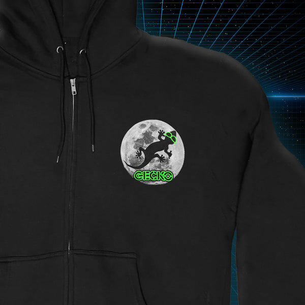 Gecko Super Moon - Zip Hoodie Black/Glow