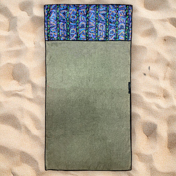 Gecko Beach Towel & Car Seat Cover Combo - Purple Multi