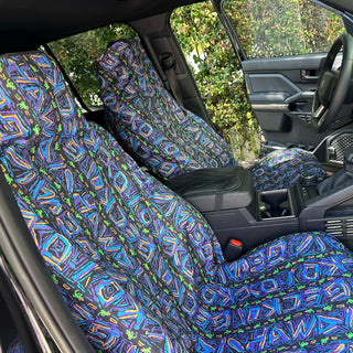 Gecko Beach Towel & Car Seat Cover Combo - Purple Multi