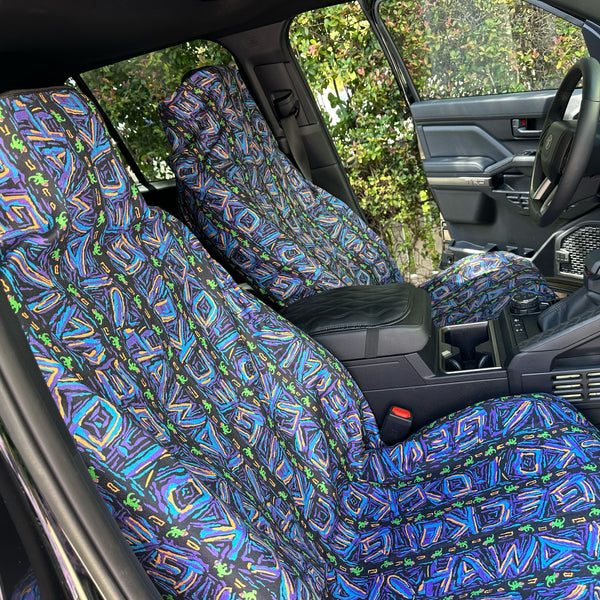 Gecko Beach Towel & Car Seat Cover Combo - Purple Multi