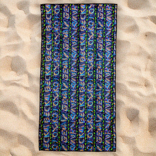 Gecko Beach Towel & Car Seat Cover Combo - Purple Multi