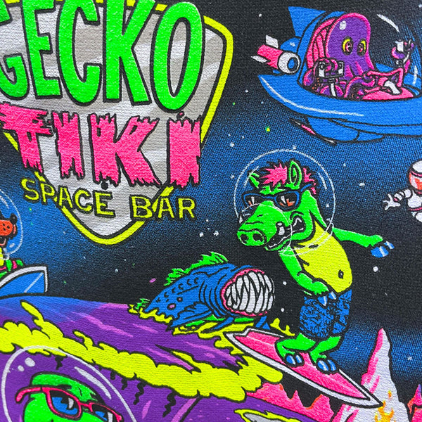 Gecko Space Tiki - Midnight Navy Hoodie