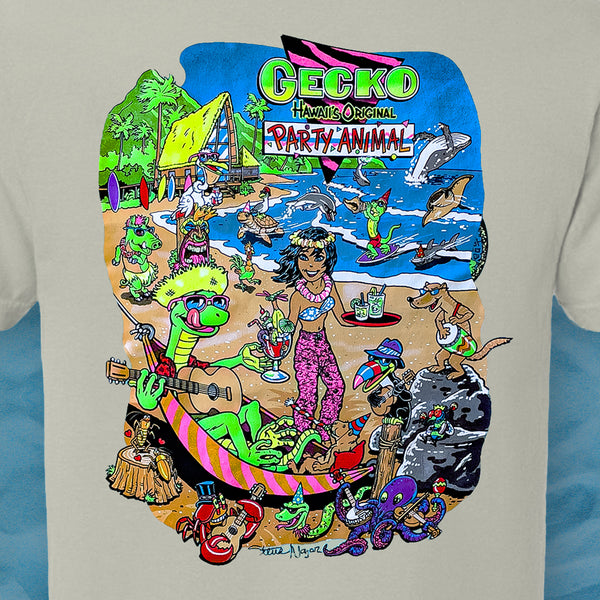 Original Party Animal - Gecko X Nazar Natural Off-White Beefy Tee
