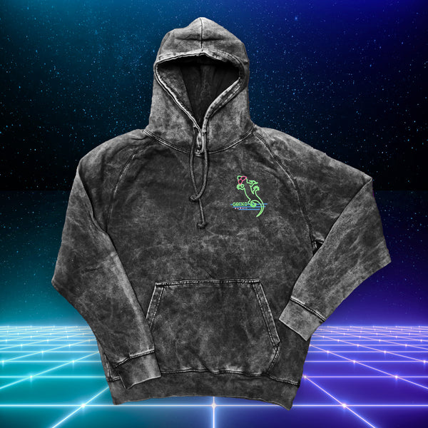 Neon Night Club - Limited Edition Black Acid Wash Hoodie