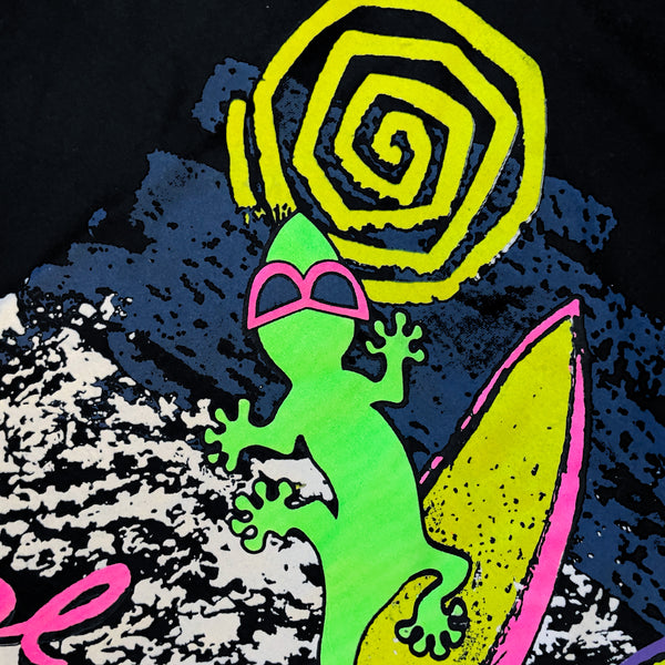 【d.i.a. 】ゼブラ柄背中ガンあきネオングリーンラメロゴタンクトップ Cool Move '89 | Gecko Hawaii
