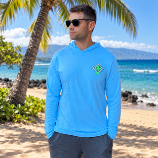Adventure Gecko HoodTEE - Neon Blue Frost