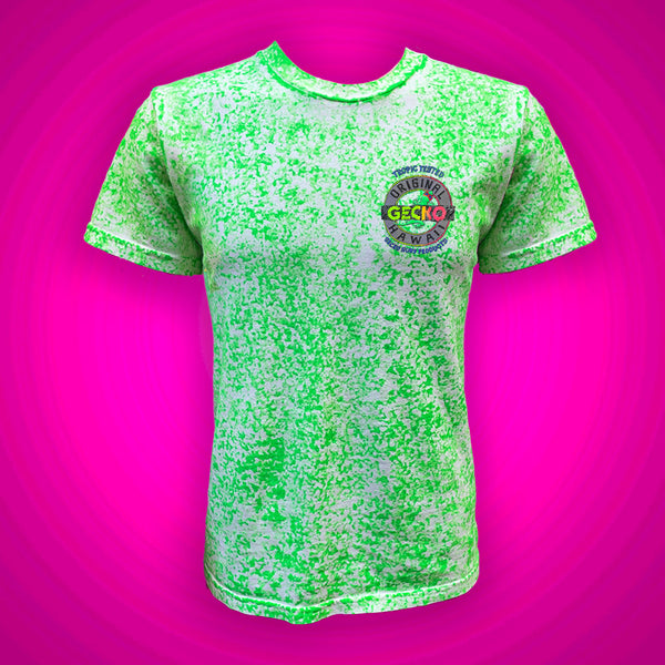 Tropic Tested - 1980's Sponge Paint Neon Green Glow Tee (Limited Edition)