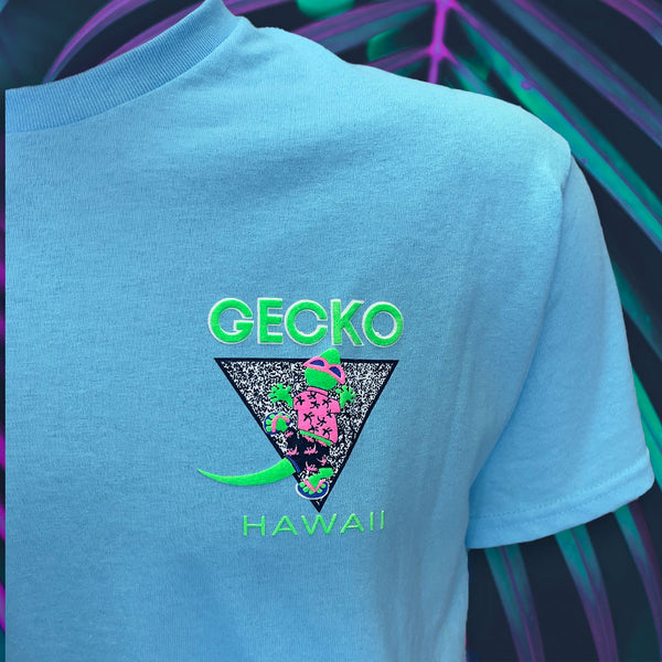 1988 Gecko In Paradise - Neon Blue Tee