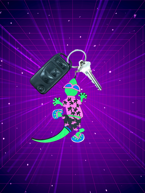 Gecko Hawaii Paradise Keychain