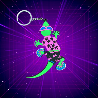 Gecko Hawaii Paradise Keychain