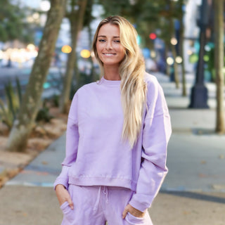 The Molly Top - L/S Lilac Corduroy Crop