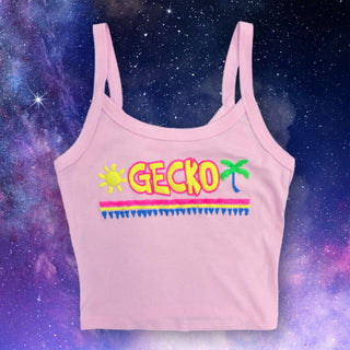 The Bryce - 1980s Pretty In Pink Cropped Tank Top - Blush Pink