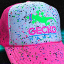 Glow-In-The-Dark Splatter Neon Pink Trucker Hat (LIMITED)