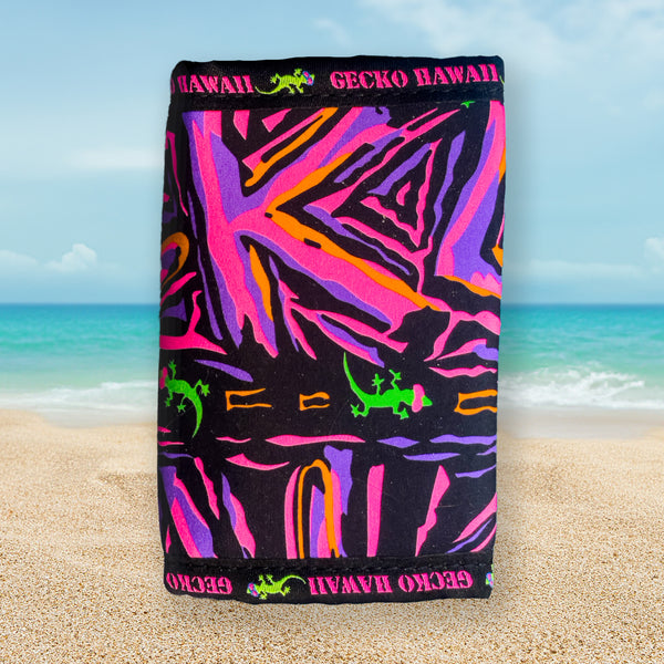 1980's Velcro Wallet Gecko Hawaii Volcanic Multi