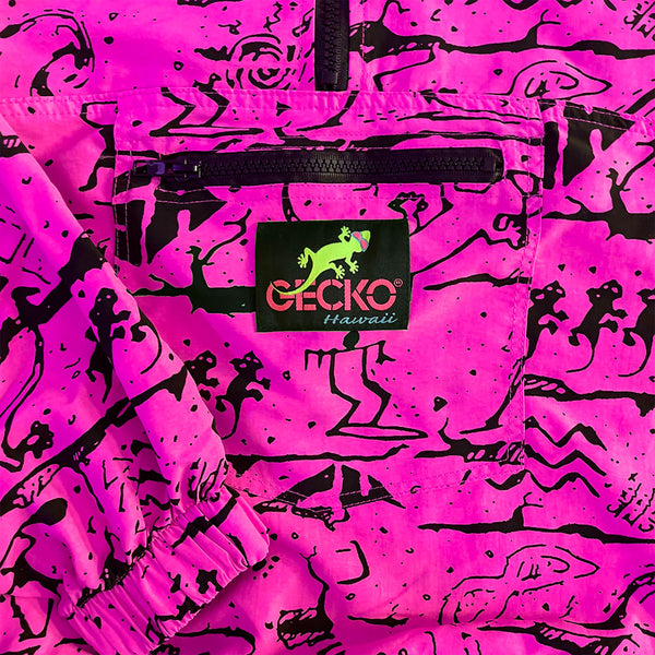 Iconic 1988 Gecko Wall Windbreaker -  Neon Pink