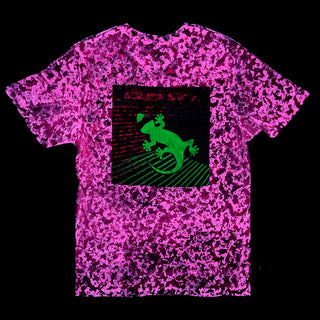 Max Gecko - 1980's Sponge Paint Neon Pink GITD Tee (Limited Edition)