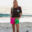 Women's Neon Mint Retro Board Shorts